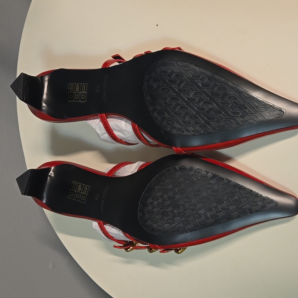 Rebecca Minkoff Mule W Buckles Seduction Red - Picture 5 of 10